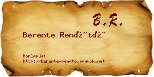 Berente Renátó névjegykártya
